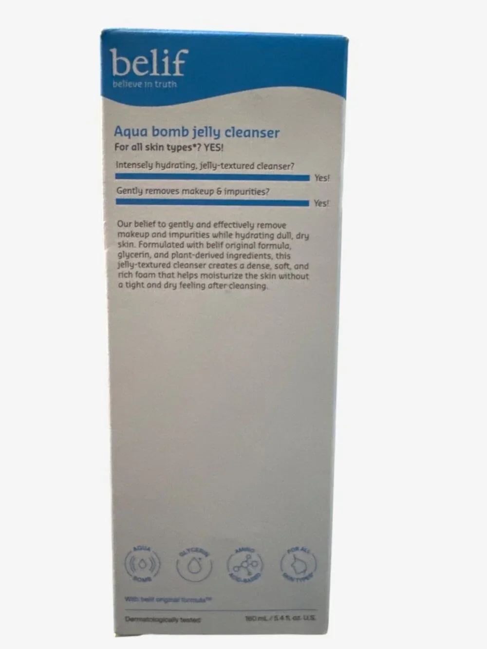 Belif Aqua Bomb Hydrating Jelly Cleanser 5.41 Oz/ 160 ML